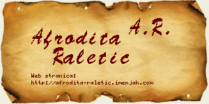 Afrodita Raletić vizit kartica